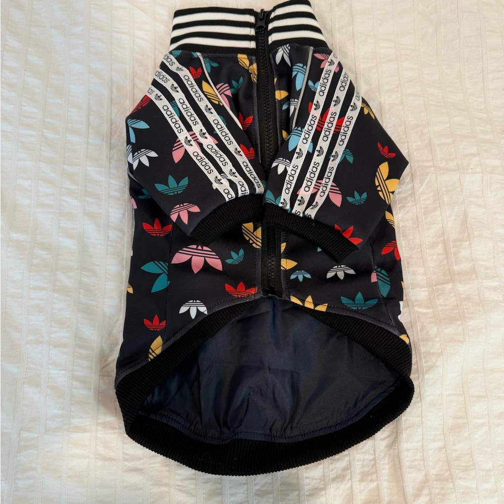 Adidas Black Pet Jacket with Colorful Trefoil